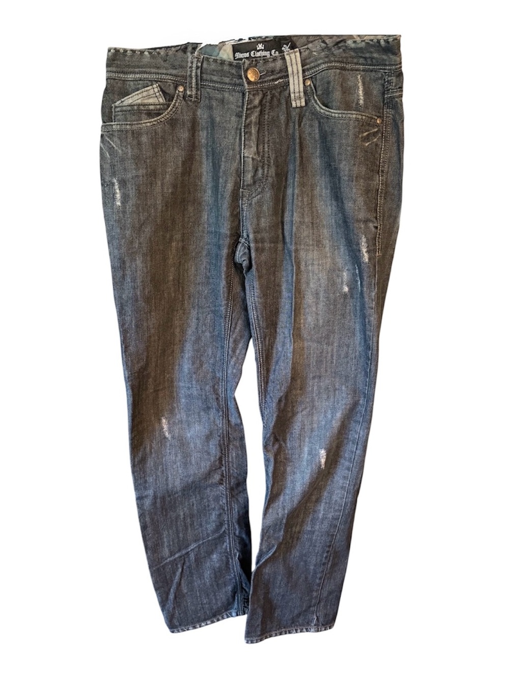 Micros Clothing Company Men's Dark Wash Distressed Jeans